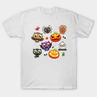 Halloween Cartoon Characters Mix T-Shirt